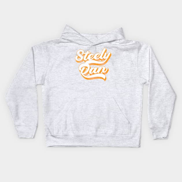 Steely Dan /// Retro Faded-Style Typography Design Kids Hoodie by DankFutura